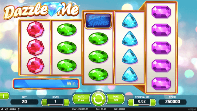 Dazzle me start screen 1