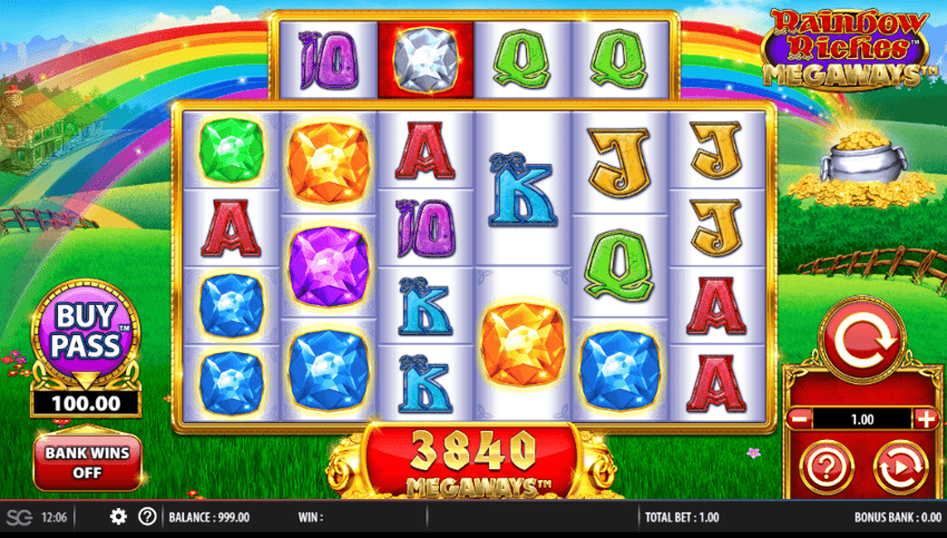 Rainbow riches megaways base game