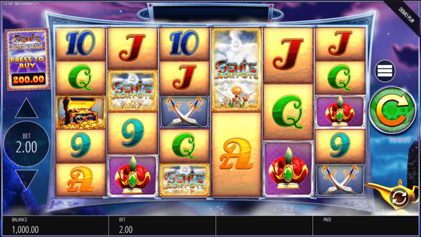 Genie Jackpots Megaways Screen