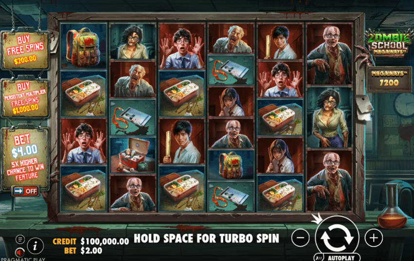 Zombie school megaways base game