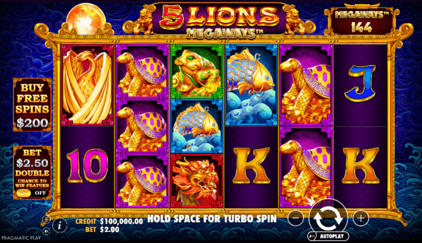 5 lions megaways base game