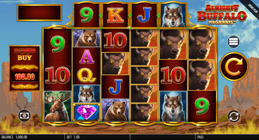 Almghty buffalo megways base game
