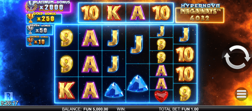 Hypernova megaways base game