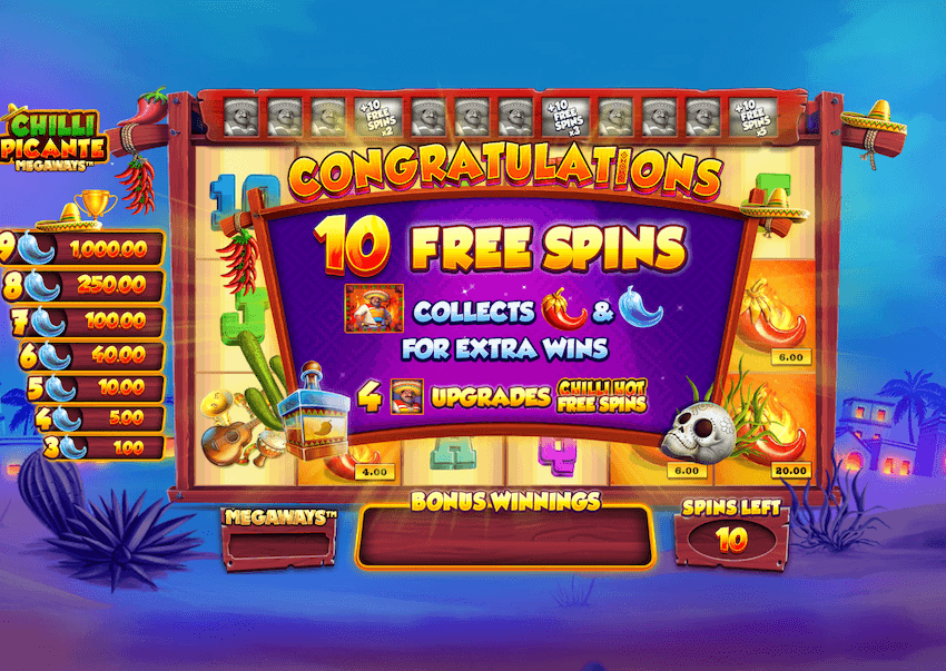 Chilli Picante Megaways free spins